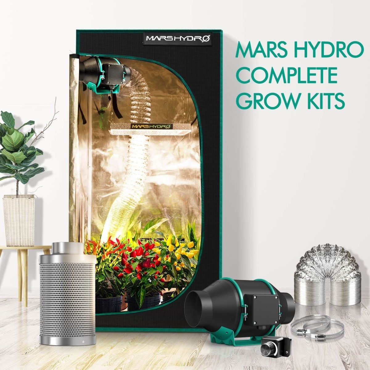 Mars Hydro 2x2 complete grow tent kits, the best beginner grow tent kits