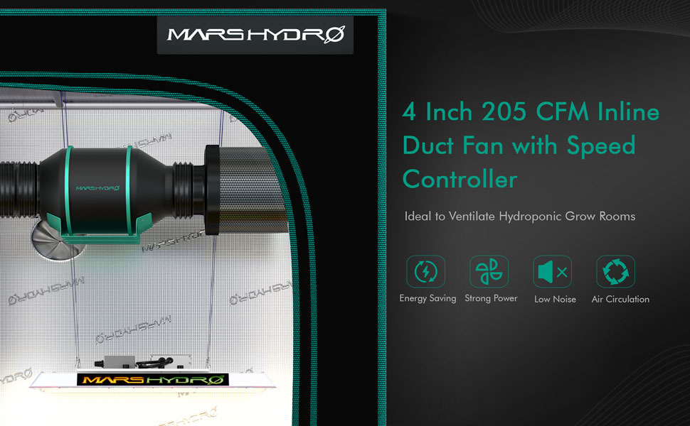 Mars Hydro 4inch fan with speed controller