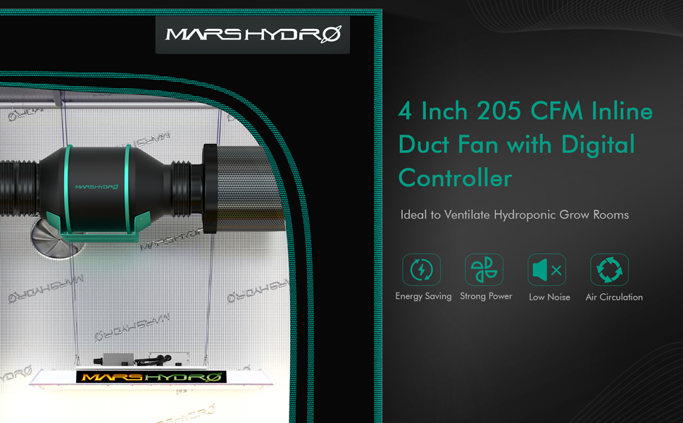 Mars Hydro 4inch fan with thermostat controller