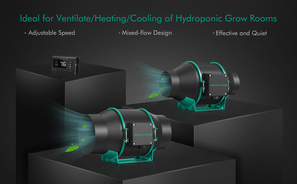 Mars Hydro Inline fan with thermostat controller