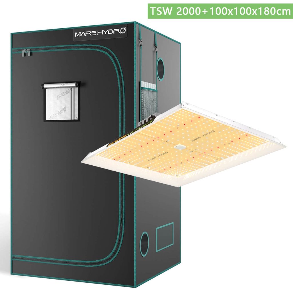TSW2000 full spectrum led grow light with 100x100x180cm indoor garden tent