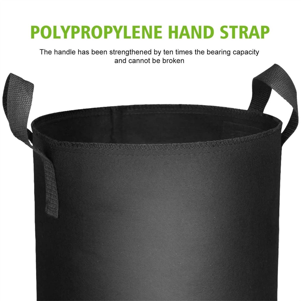 The mars hydro grow bags use polypropylene hand straps - durable and weight bearing