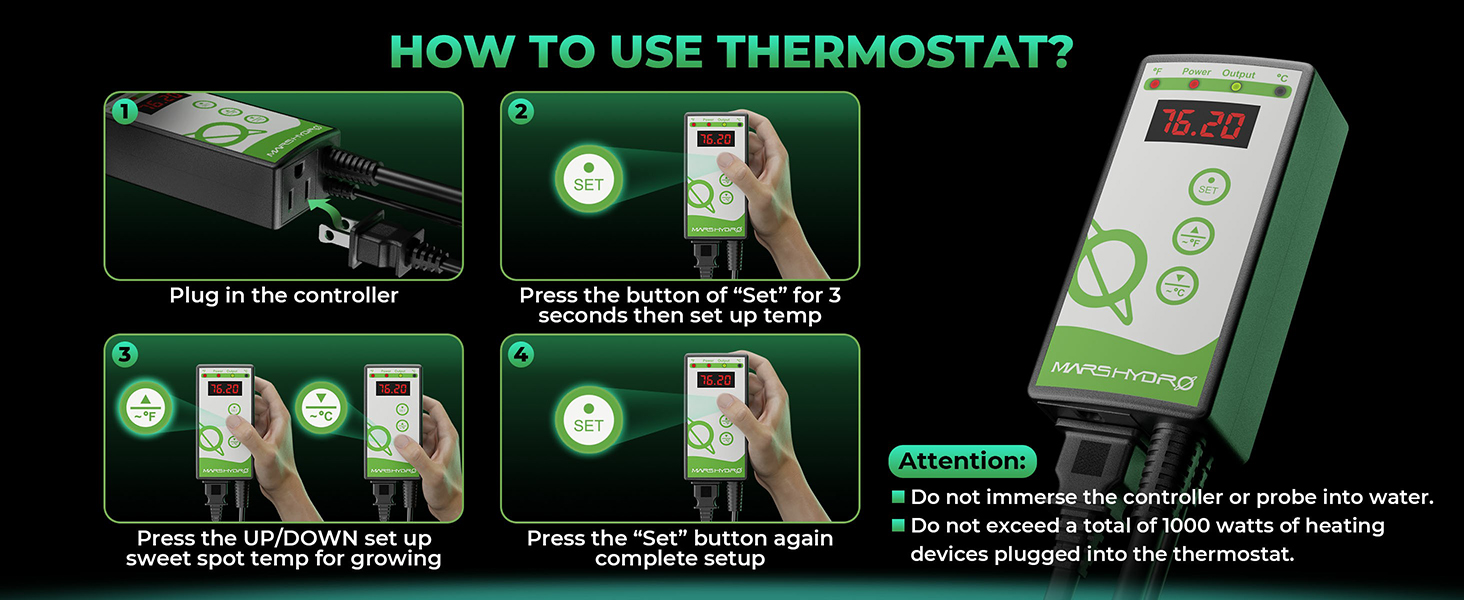 mars hydro heat mat kits how to use thermostat